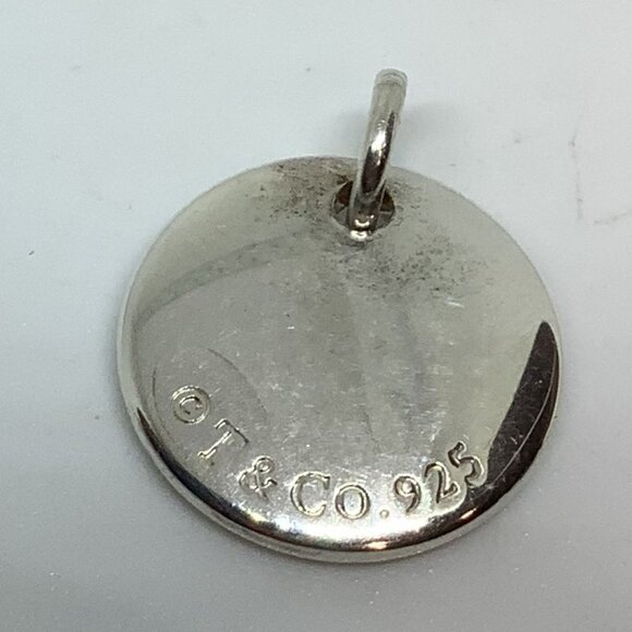 Tiffany Silver Letter C Alphabet Initial Round Circle Notes Charm Pendant - Picture 5 of 5